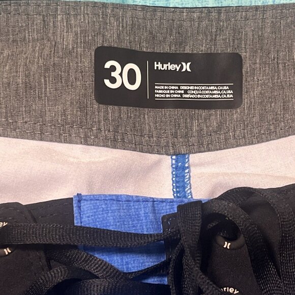 Hurley board shorts shades of blue stipes boys size 30 Multicolor - Picture 10 of 10